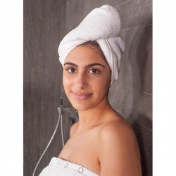Haarhanddoek , Hoofdhanddoek van bamboe, Wit