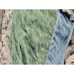 XXL Strand - Massage - Sauna Handdoek, met Telefoon Zakken, en Kussen uitsparing, Blauw & Groen