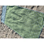 XXL Strand - Massage - Sauna Handdoek, met Telefoon Zakken, en Kussen uitsparing, Blauw & Groen