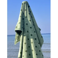 XXL Strand - Massage - Sauna Handdoek, met Telefoon Zakken, en Kussen uitsparing, Groen