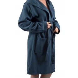 Dames en Heren Badjas, Lichtgewicht  - Dunne Badjas, Sauna Badjas, Ochtend Badjas,100% van Katoen, Kleur Petrol Blauw
