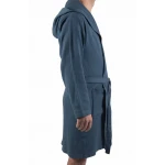Dames en Heren Badjas, Lichtgewicht  - Dunne Badjas, Sauna Badjas, Ochtend Badjas,100% van Katoen, Kleur Petrol Blauw