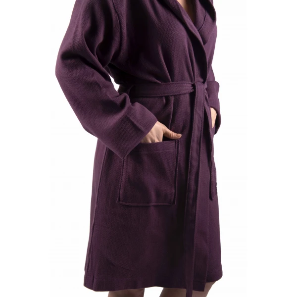 Dames en Heren Badjas, Lichtgewicht Badjas, Sauna Badjas, Ochtend Badjas,100% van Katoen, Kleur Purpel