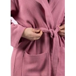 Dames en Heren Badjas, Lichtgewicht Badjas, Sauna Badjas, Ochtend Badjas,100% van Katoen, Kleur Roze  S/M