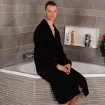 Bamboe Badjas, Zwart van Badstof