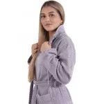 Dames Badjas met ritssluiting van Bamboe, Grijs Dames Badjas met ritssluiting van Bamboe, Grijs