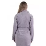 Dames Badjas met ritssluiting van Bamboe, Grijs Dames Badjas met ritssluiting van Bamboe, Grijs