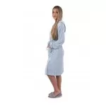 Dames jersey badjas  met ritssluiting en capuchon Licht blauw /Mint