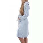 Dames jersey badjas  met ritssluiting en capuchon Licht blauw /Mint