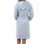 Dames jersey badjas  met ritssluiting en capuchon Licht blauw /Mint
