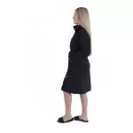 Dames Badjas met ritssluiting van Bamboe, Zwart