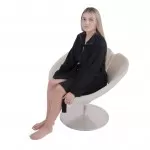 Dames Badjas met ritssluiting van Bamboe, Zwart