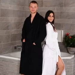 Bamboe Badjas, Zwart van Badstof 