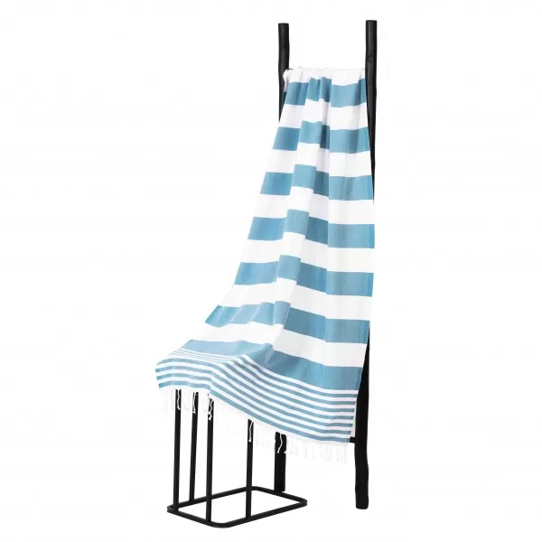 Hamamdoek, Blauw Wit  gestript , 95 x 170cm Dun