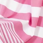 Hamamdoek, Roze Wit  gestript , 95 x 175cm Dun