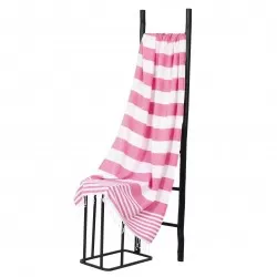 Hamamdoek, Roze Wit  gestript , 95 x 175cm Dun 