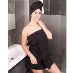 Haarhanddoek, Hoofdhanddoek van bamboe, Zwart