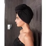 Haarhanddoek, Hoofdhanddoek van bamboe, Zwart
