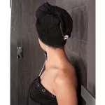 Haarhanddoek, Hoofdhanddoek van bamboe, Zwart