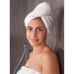 Haarhanddoek , Hoofdhanddoek van bamboe, Wit
