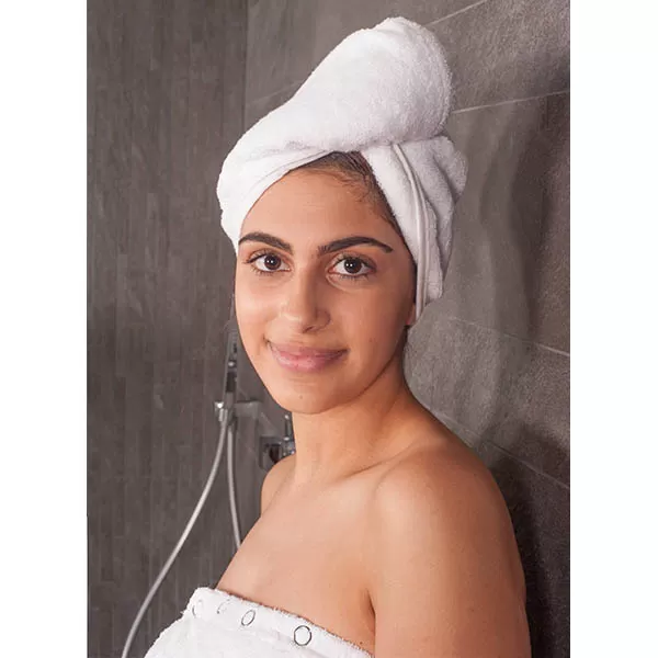 Haarhanddoek , Hoofdhanddoek van bamboe, Wit