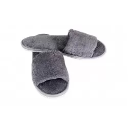 Sauna Slippers BAMBOE  Badstof Open Teen Grijs